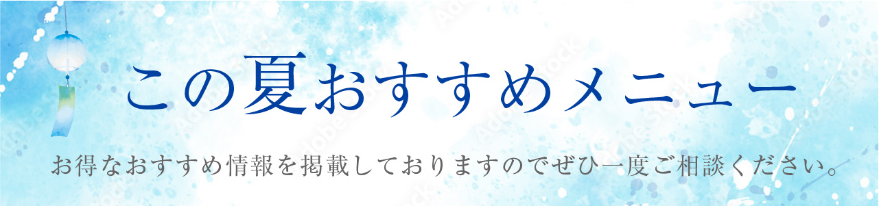 この夏おすすめメニュー